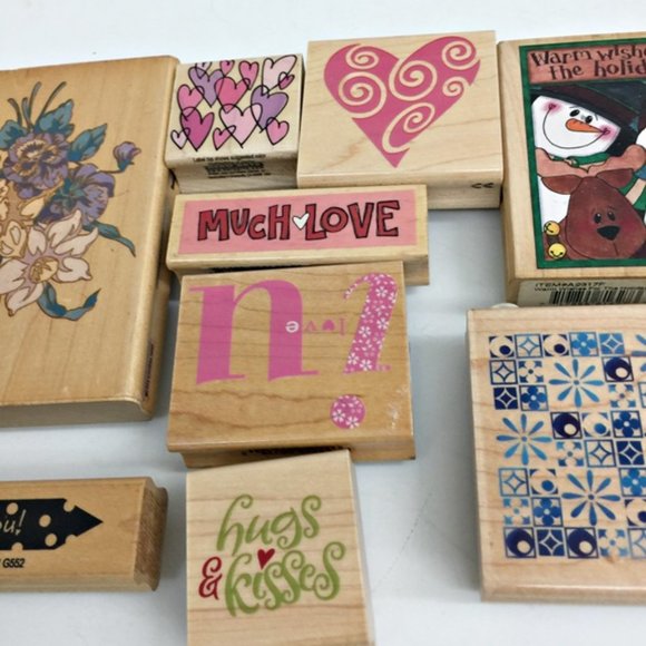 Lot 11 Rubber Stamps Hero Arts Inkadinkado Stampe - Picture 4 of 11